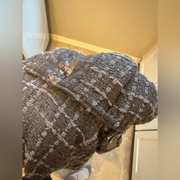 Buckle BKE women’s silver gray sequin pea coat. - Picture 12 of 12